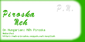 piroska meh business card