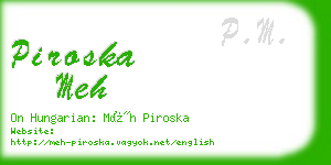 piroska meh business card